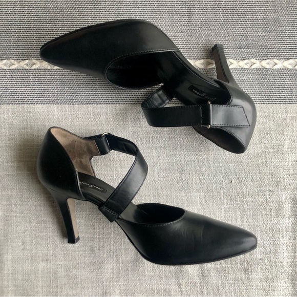 Excellent Paul Green Desire D'orsay Strappy Pumps in Black Leather, US Size 9 - Picture 5 of 8